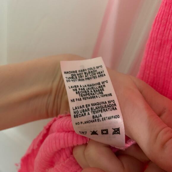 Sundry Barbie pink ribbed modal blend tank top - Picture 8 of 9